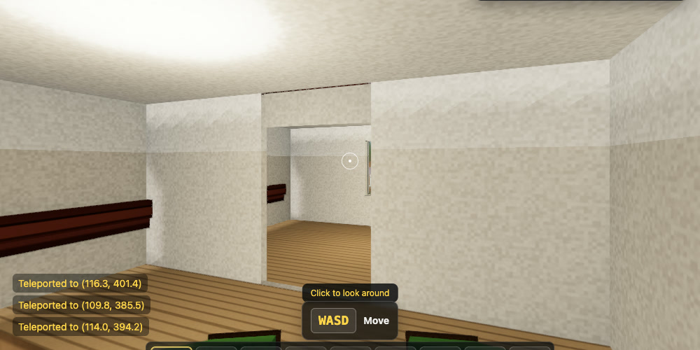 Live gameplay capture inside a TerraGrid building